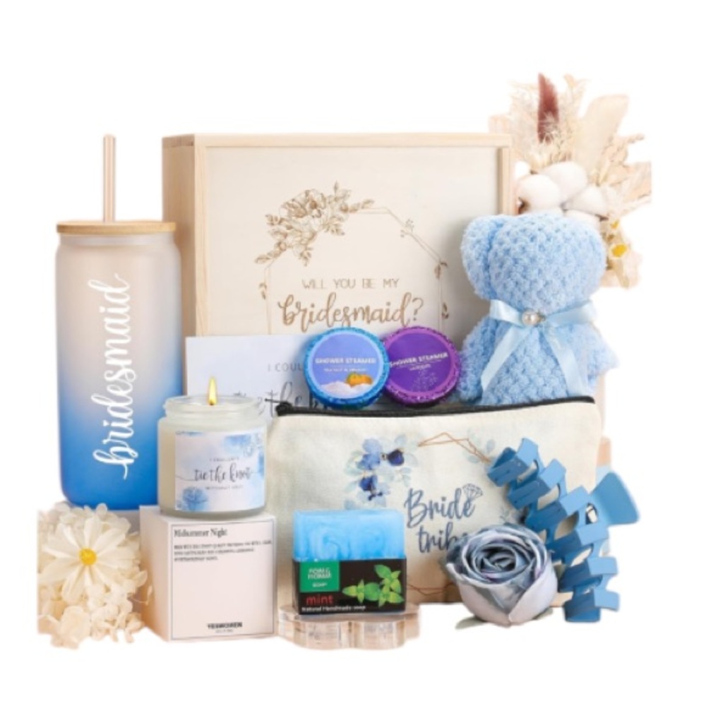 Bridesmaid Gift Set with Blue Accents